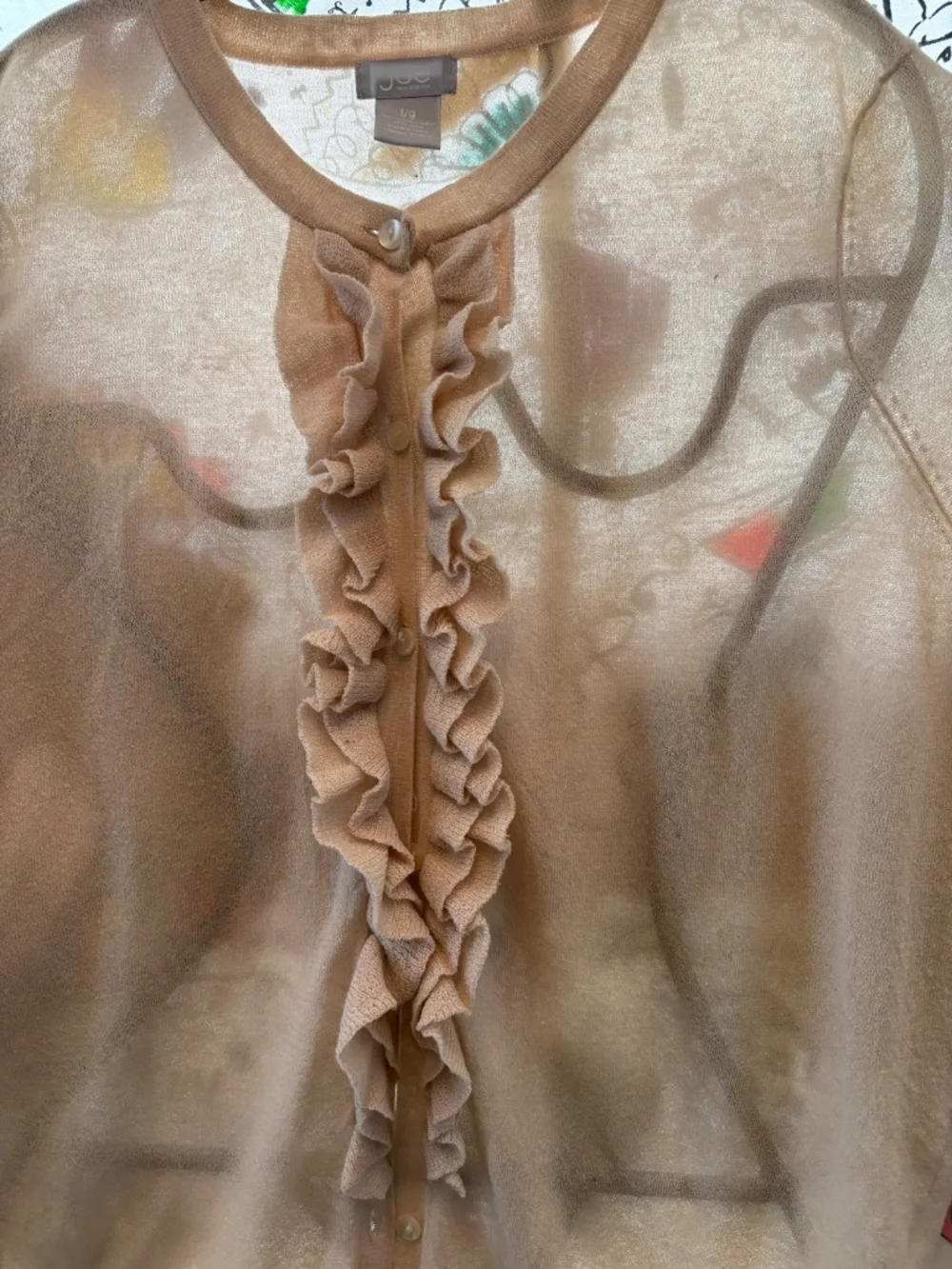 Joe Fresh Ruffled Front Summer Cardigan - Picture 2 of 4